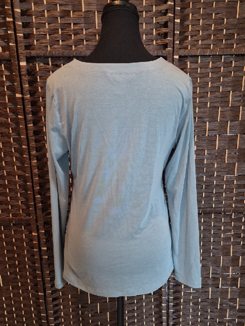 Athleta Light Blue Long Sleeve Draped Crossover Tee - Picture 3 of 8